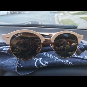 RayBan Sunglasses Polarized Wooden Clubround
